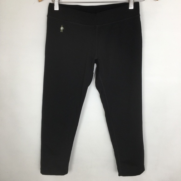 Smartwool Women’s PhD Run Capri Leggings Black Wool Blend Size S Cropped Pants - Picture 1 of 15
